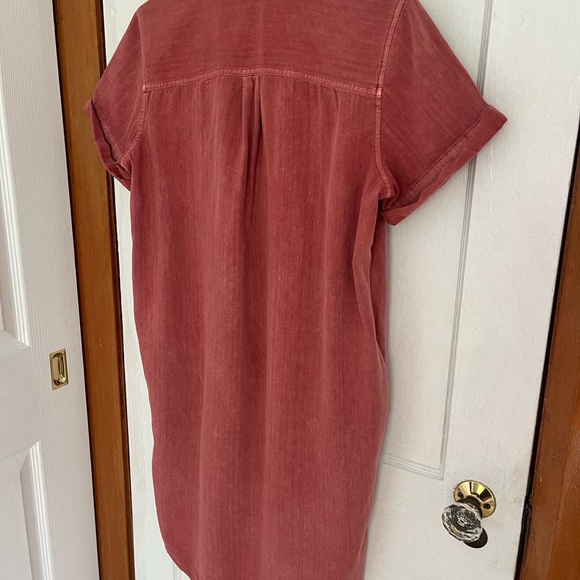 Gap Denim Popover Shirt Dress in Earthenware Red - Picture 8 of 9